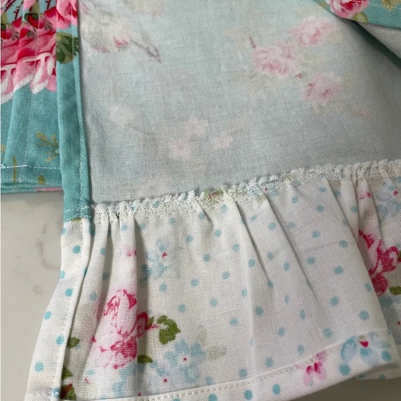 Shabby Chic Cottage Farmhouse Roses Decorative Tea Towel and Pot Holder Set - Picture 5 of 10